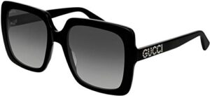 gucci women’s acetate square sunglasses, black/grey, one size