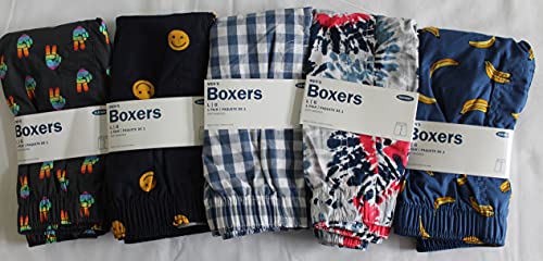 Old Navy Men's 5 Pair Printed Boxer Shorts (Large 36-38" Waist) Mens 5-Pack Boxers Underwear