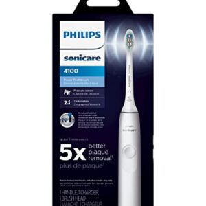 Philips Sonicare 4100 Power Toothbrush, Rechargeable Electric Toothbrush with Pressure Sensor, White HX3681/23