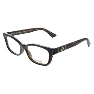 gucci gg 0635o 005 havana plastic rectangle eyeglasses 53mm