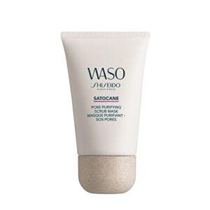 shiseido waso satocane pore purifying scrub mask – 3.3 oz – mineral clay face mask – gently exfoliates & visibly minimizes pores & blackheads – vegan, fragrance free & non-comedogenic