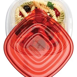 Rubbermaid TakeAlongs Deep Squares Food Storage Containers, 7 Cup, Chili Tint, 2 Pack