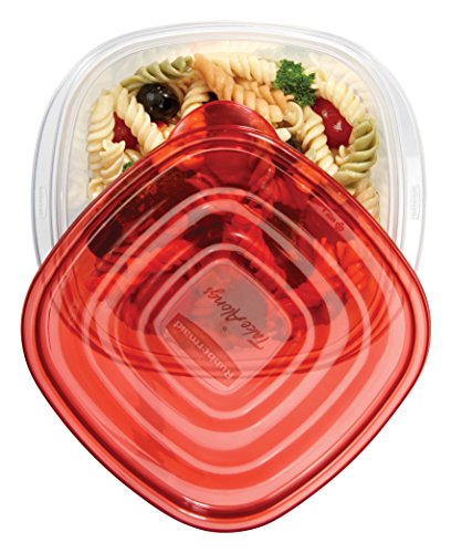 Rubbermaid TakeAlongs Deep Squares Food Storage Containers, 7 Cup, Chili Tint, 2 Pack