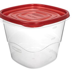 Rubbermaid TakeAlongs Deep Squares Food Storage Containers, 7 Cup, Chili Tint, 2 Pack