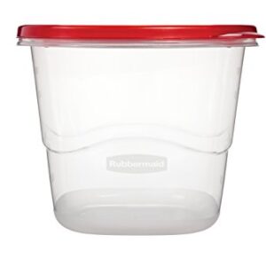 Rubbermaid TakeAlongs Deep Squares Food Storage Containers, 7 Cup, Chili Tint, 2 Pack