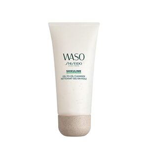 shiseido waso shikulime gel-to-oil cleanser – 4 oz – cleanser & makeup remover for fresh, balanced skin – vegan, cruelty free & fragrance free
