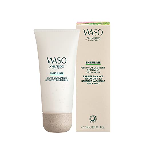 Shiseido Waso SHIKULIME Gel-to-Oil Cleanser - 4 oz - Cleanser & Makeup Remover for Fresh, Balanced Skin - Vegan, Cruelty Free & Fragrance Free