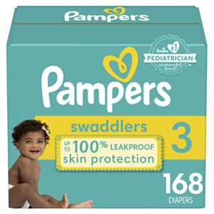 diapers size 3, 168 count – pampers swaddlers disposable baby diapers (packaging & prints may vary)