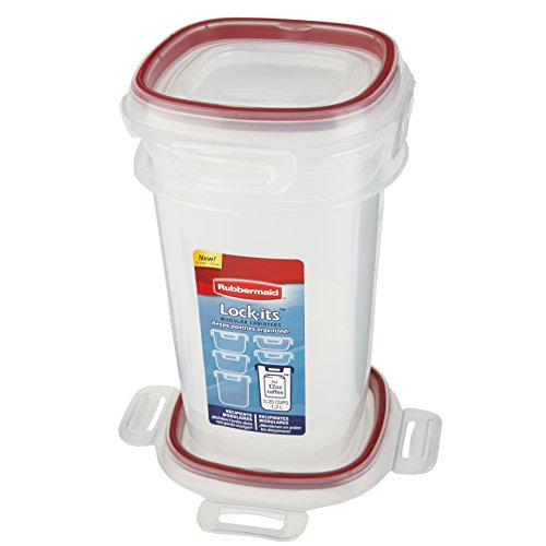 Rubbermaid Lock-Its Divided Food Storage Container with Easy Find Lid, 5.25 Cup, Racer Red