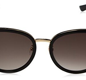 Gucci Design Sunglasses GG0077SK 001 Black Frame Gold Frame With Grey Lens