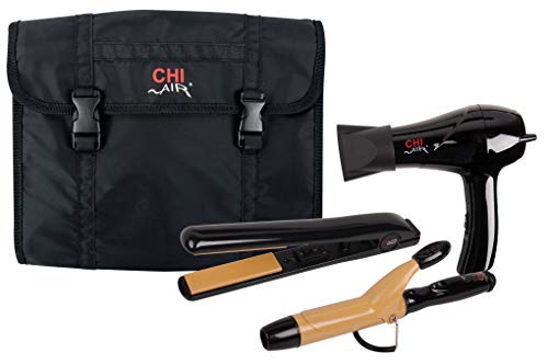 CHI Tourmaline Ceramic 3-Piece Travel Set, Black,