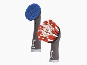 rubbermaid cleaning power electric scrub brush microfiber refill kit, 2 pieces, red/gray, multi-purpose scrub brush refills compatible with rubbermaid power scrubber