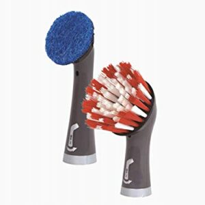 Rubbermaid Cleaning Power Electric Scrub Brush Microfiber Refill Kit, 2 Pieces, Red/Gray, Multi-Purpose Scrub Brush Refills Compatible with Rubbermaid Power Scrubber