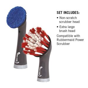 Rubbermaid Cleaning Power Electric Scrub Brush Microfiber Refill Kit, 2 Pieces, Red/Gray, Multi-Purpose Scrub Brush Refills Compatible with Rubbermaid Power Scrubber