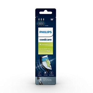 Philips Sonicare Genuine W DiamondClean Replacement Toothbrush Heads, 3 Brush Heads, Black, HX6063/95