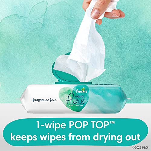 Pampers Aqua Pure Sensitive Baby Wipes 10X Pop-Top 560 Count