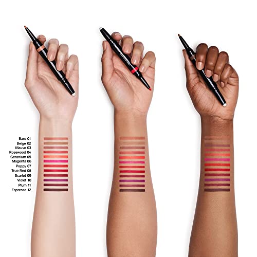 Shiseido LipLiner InkDuo (Prime + Line), Poppy 07 - Primes & Shades Lips for Long-Lasting, 8-Hour Wear - Minimizes the Look of Fine Lines & Unevenness - Non-Drying Formula