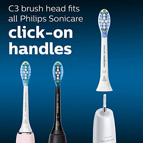 Philips Sonicare Genuine C3 Premium Plaque Control Toothbrush Heads, 4 Brush Heads, White, HX9044/65