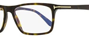 Eyeglasses Tom Ford FT 5681 -B 052 Shiny Classic Dark Havana/Blue Block Lenses