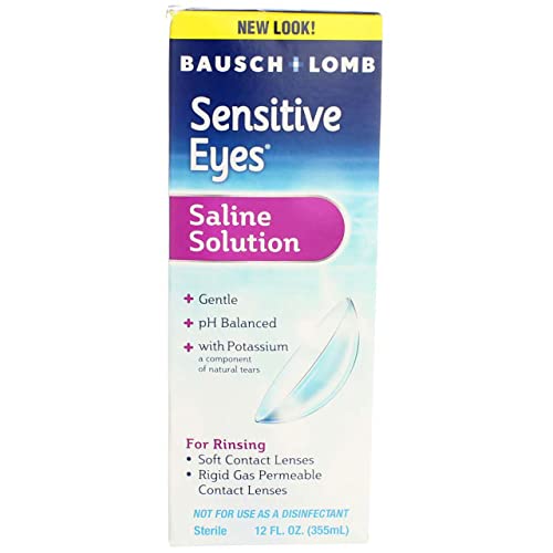 Bausch & Lomb Sensitive Eyes Plus Saline Solution, 12 Oz (Pack of 2)