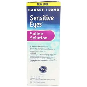 Bausch & Lomb Sensitive Eyes Plus Saline Solution, 12 Oz (Pack of 2)