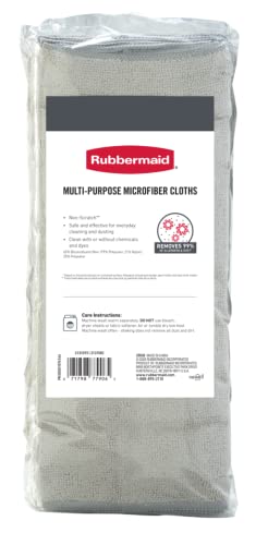 Rubbermaid Microfiber Cloth Towels, 24 Pack, 14"x14", Non-Scratch, Reusable/Washable for Cleaning/Wiping/Polishing for Home/Kitchen/Car