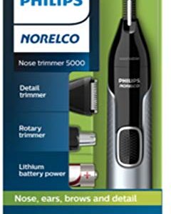 Philips Norelco Nose Trimmer 5000, For Nose, Ears, Eyebrows, Black and Silver, NT5600/42