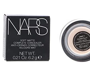 NARS Soft Matte Complete Concealer Chantilly - for fair skin with neutral undertones, Natural, 0.21 Ounce (Pack of 1), C-NA-062-03