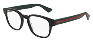 gucci gg 0927o 001 green plastic rectangle eyeglasses 49mm