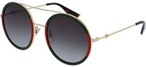 gucci womens uv protection fashion round sunglasses gold 56mm