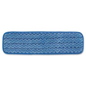 Rubbermaid Commercial Products Mop Head for Microfiber Damp Mop, 18-Inch, Blue, Heavy-Duty Single Sided Cleaning Cloth for Hardwood/Tile/Laminated Floors in Kitchen/Lobby/Office