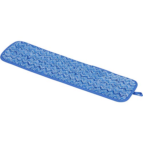 Rubbermaid Commercial Products Mop Head for Microfiber Damp Mop, 18-Inch, Blue, Heavy-Duty Single Sided Cleaning Cloth for Hardwood/Tile/Laminated Floors in Kitchen/Lobby/Office