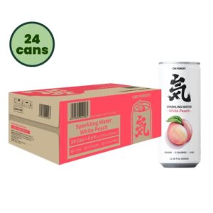 GENKI FOREST Flavored Sparkling Water White Peach, 11.15 fl oz Cans(pack of 24)…