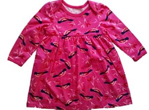 birds motif pink baby dress size 18m
