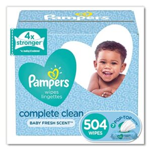 baby wipes, pampers baby fresh scented diaper wipes, 7x pop-top 504 total wipes (packaging may vary)