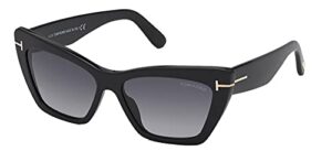 tom ford wyatt ft 0871 shiny black/grey shaded 56/15/140 women sunglasses