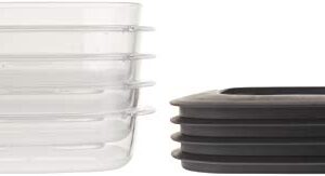 Rubbermaid Premier Food Storage Container, 3 Cup, Grey (4 Pack)