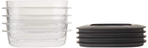 Rubbermaid Premier Food Storage Container, 3 Cup, Grey (4 Pack)