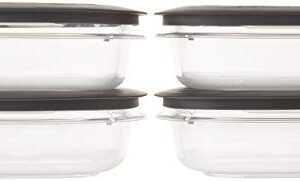 Rubbermaid Premier Food Storage Container, 3 Cup, Grey (4 Pack)