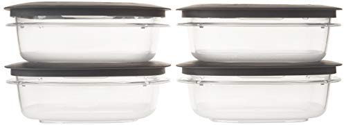 Rubbermaid Premier Food Storage Container, 3 Cup, Grey (4 Pack)