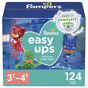 pampers easy ups training underwear boys, 3t-4t size 5 diapers, 124 count (packaging & prints may vary)