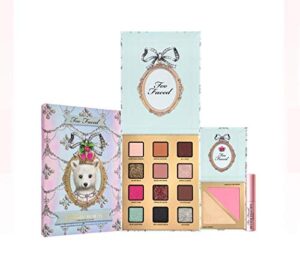 too faced enchanted beauty unbearable glam holiday limited edition makeup collection – better than sex mascara mini, 12 eyeshadow shades, highlighter, blush