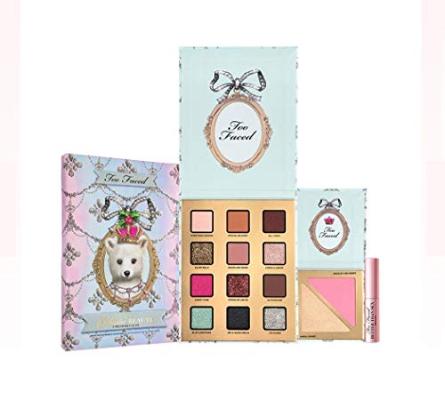 Too Faced Enchanted Beauty Unbearable Glam Holiday Limited Edition Makeup Collection - better than sex mascara mini, 12 eyeshadow shades, highlighter, blush
