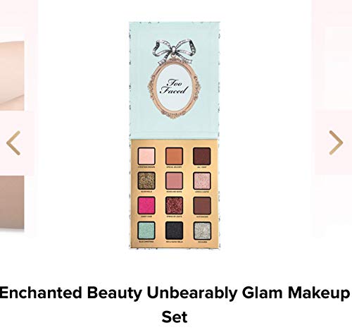 Too Faced Enchanted Beauty Unbearable Glam Holiday Limited Edition Makeup Collection - better than sex mascara mini, 12 eyeshadow shades, highlighter, blush
