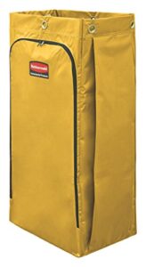 rubbermaid commercial products high-capacity cleaning/utility cart bag, 34-gallon, yellow, compatible with rubbermaid cleaning carts