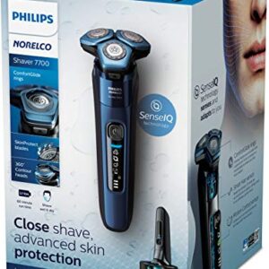 Philips Norelco Shaver 7700, Rechargeable Wet & Dry Electric Shaver with SenseIQ Technology, Quick Clean Pod, Charging Stand and Pop-up Trimmer, S7782/85