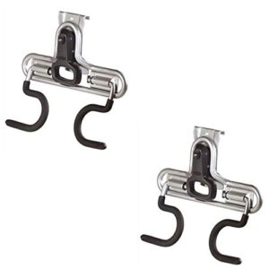 rubbermaid fasttrack wall double s hook 2 handle garage storage organizer rack for hand tools (2 pack)