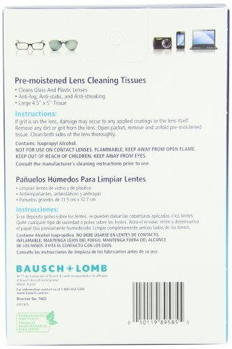 Bausch & Lomb Sight Savers Premoistened Lens Cleaning Tissues - 100 Count, 2 pk.