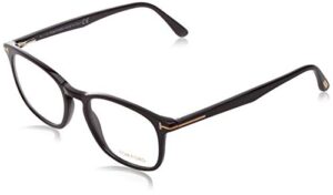 eyeglasses tom ford ft 5505 001 shiny black, rose gold”t” logo, 52-19-145