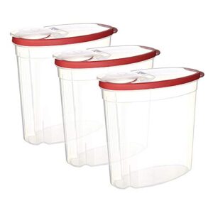 rubbermaid 745176257628 cereal/snack storage container each 1.5 gal 3-pack, 1.5 gallon, red